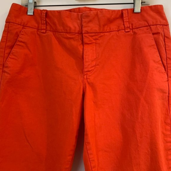 J CREW ANDIE ORANGE STRETCH CROPPED CHINOS SIZE 12 - Picture 2 of 5